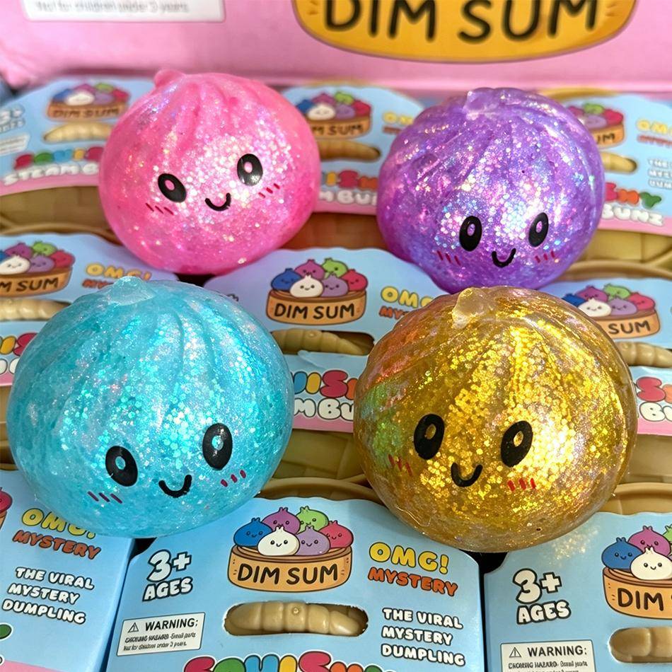 Guldglitter Dold Utgåva Dumpling Squishy Ultrakraftig Sällsynt Dumplings Sensorisk Ångkokare Mjuk Degboll Tpr För Stresslindring