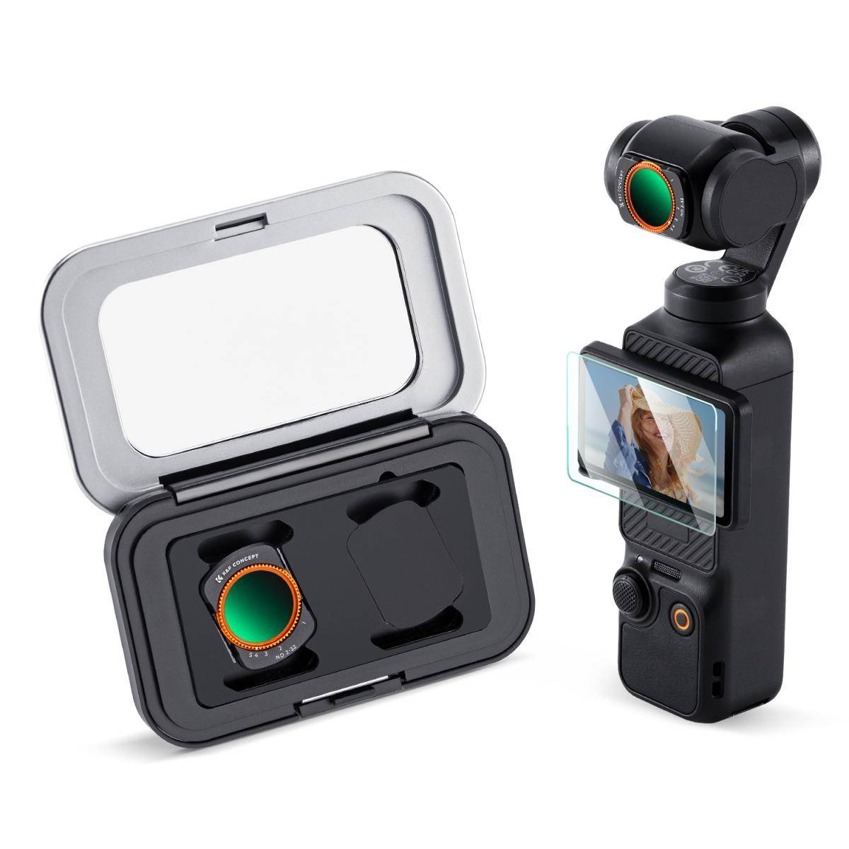 KENTFAITH K&F CONCEPT Magnetic Variable ND2-32 Filter Compatible with DJI Osmo Pocket 3, K-Series 1-5 Limited Stops Adjustable ND Filter, Action Camera Accessories, Multi-Coated HD Optical Glass