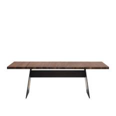 Walter Knoll - Tadeo Table 2972, Oak White Pigmented, Panel legs, Powder-Coated Black Matt, H: 75, L: 278, Br: 100 - Spiseborde - EOOS - Træ farvet - Metal/Træ