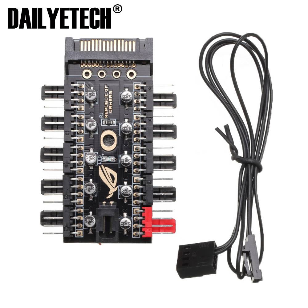 1 to 10 4 Pin PWM Cooler Fan HUB Splitter Extension PC Speed Controller Adapter