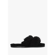 Womens Maxi Curly Scuffetta Slipper in Black