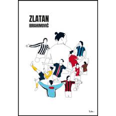 History Of Zlatan With Name And-Colours Poster (21x29.7 cm (A4))