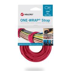 Velcro One Wrap Strap Kabelbinder Velcrobånd - 20mm (230mm) 25pk - Rød