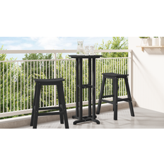 vidaXL Barbord Sort 55x55x107 cm HDPE