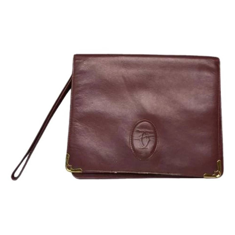Cartier Vintage Pre-owned Vintage Læder Clutch - Vintage - Dame - Rød - ONE SIZE - Læder