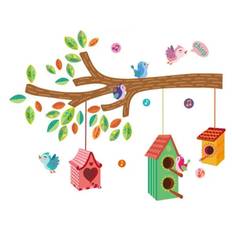 Fuglehus wallsticker. Sød og hyggelig. 120x100cm.