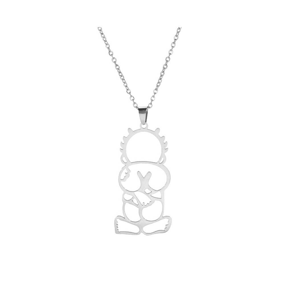 Steel Color Palestine Boy'S Back Necklace Pendant Necklace Luxury Trend Jewelry Gift for Women Men