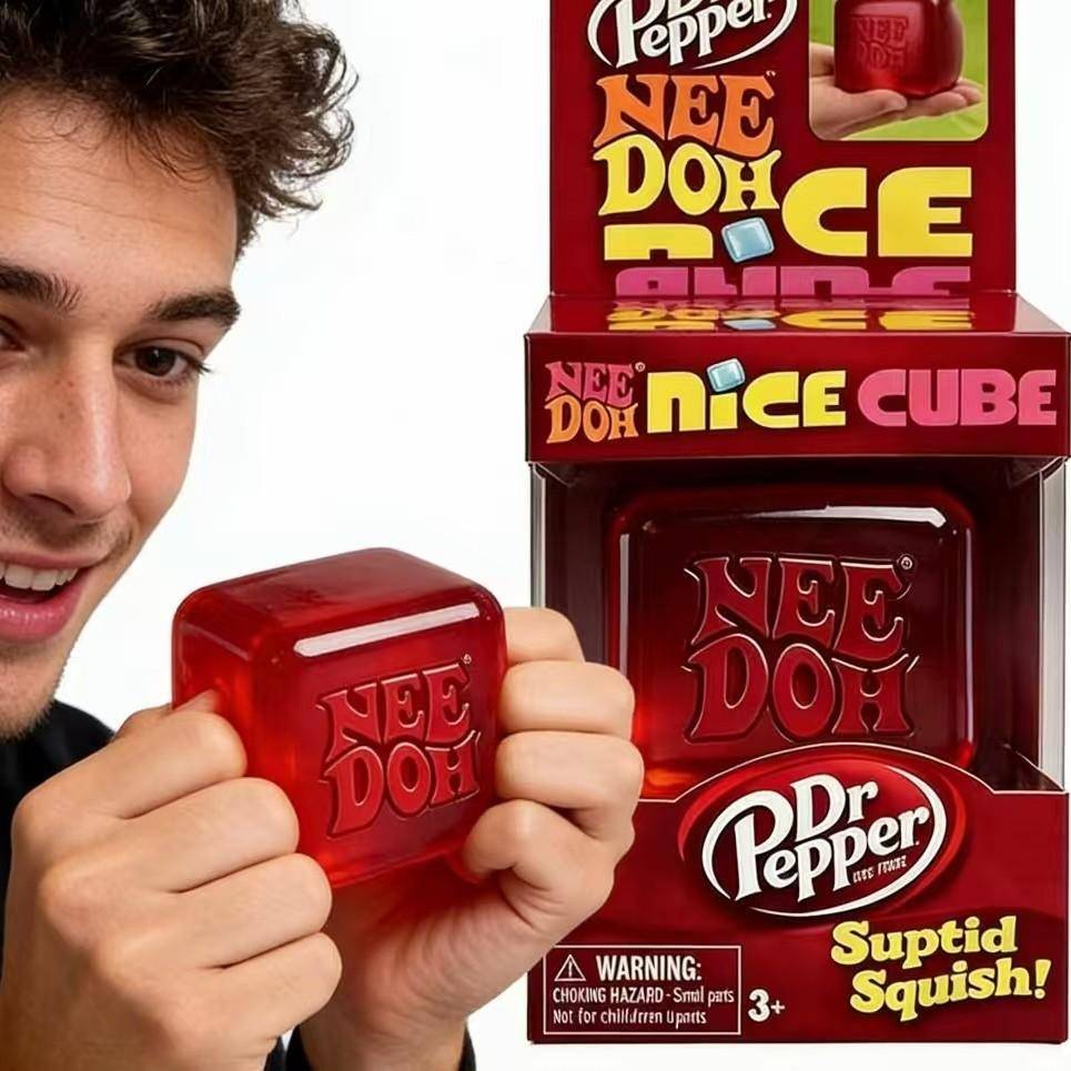 Schylling Needoh Nice Cube Stresslindrande Kub | Klämbar Sensorisk Leksak | Stresslindrande Fidget-kub för Vuxna och Barn