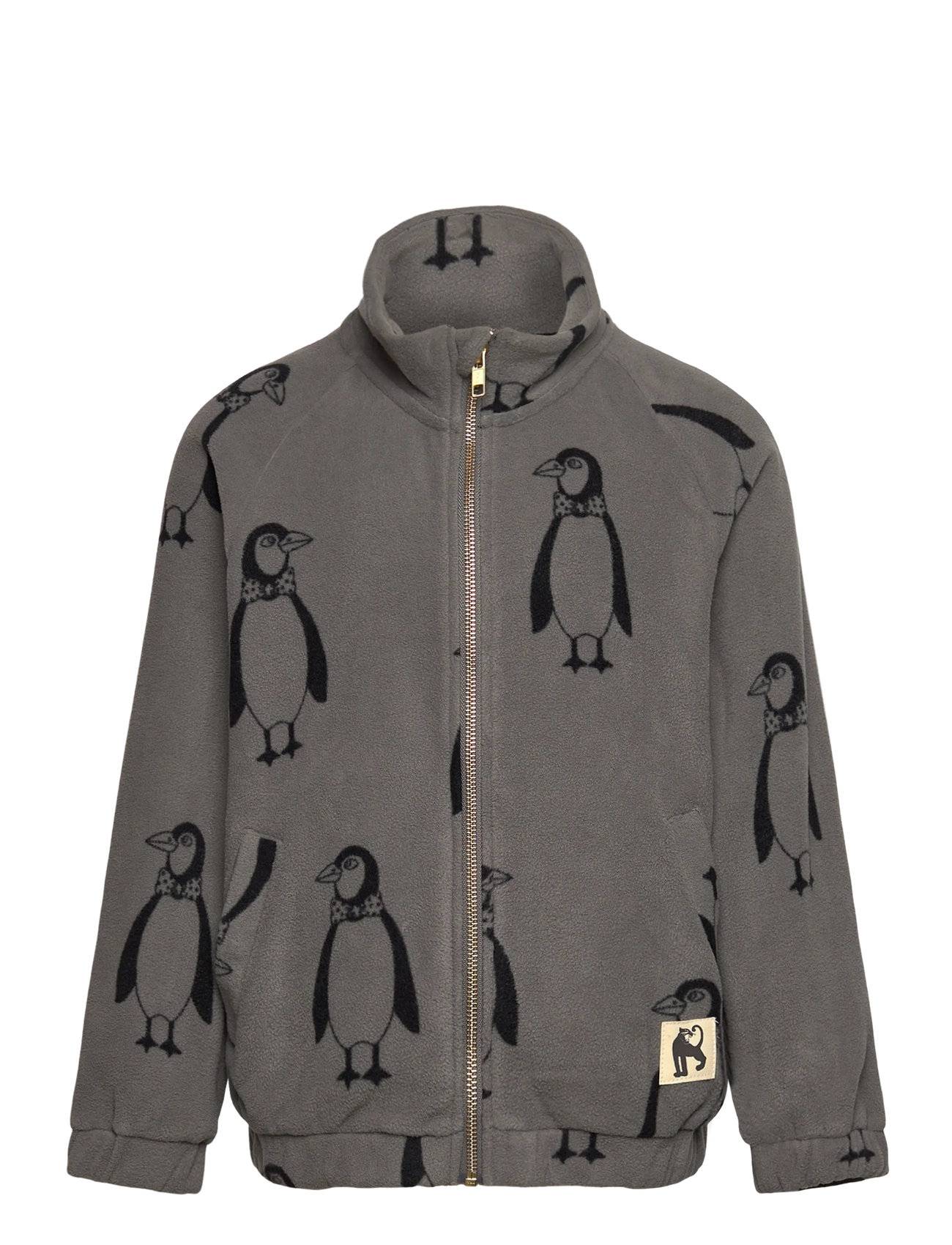 Mini Rodini Penguin Fleece Jacket - Grey - 80/86