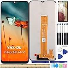 YHX-OU 6.50" Tum Skärmbyte LCD för Samsung Galaxy A12 A125F LCD Skärm Display Pekskärm Montering Reparationskit Verktyg(svart)