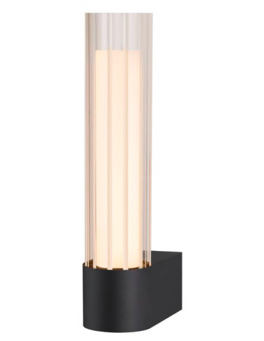 LYGANT Badeværelselampe i aluminium og glas H32,6 cm 1 x 8W LED - Mat sort