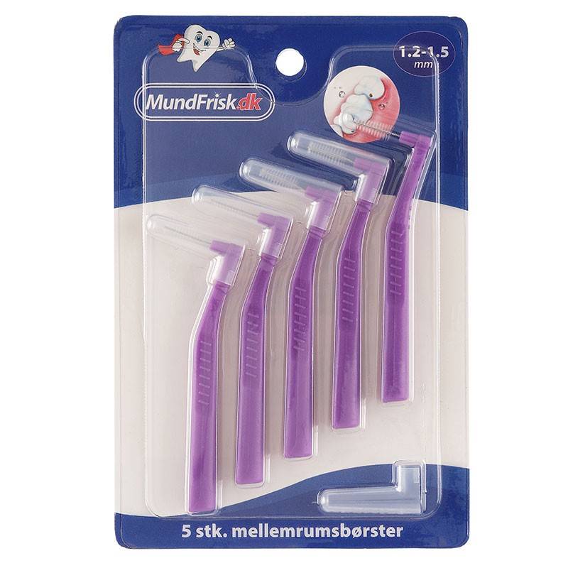 MundFrisk Gap-borstar med handtag - 1,2 - 1,5. mm - Lila