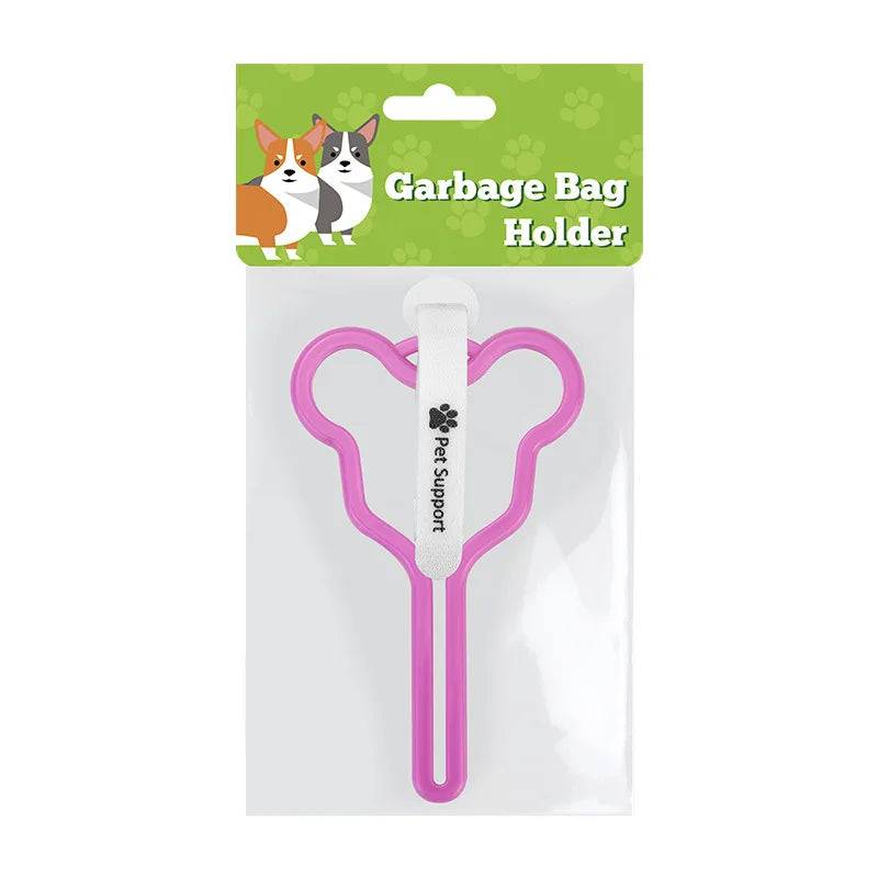 Hands-Free Dog Poop Bag Dispenser with Clip - Rose Red