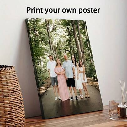 Anpassningsbar väggkonst på duk med träram – personliga familjeporträtt och actionbilder, lämplig för vardagsrum, sovrum eller hemmakontor, mysig rums - Multifärgad (20cm*30cm,30cm*40cm,40cm*60cm,50cm*70cm,40cm*50cm,40 cm * 40 cm,30 cm * 30 cm)