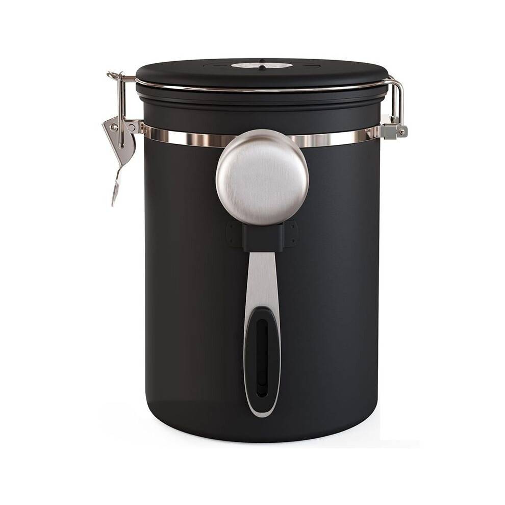 Coffee Canister with Window,Airtight Stainless Steel ,Home Kitchen Food Storage Organizers for Grounds,Beans,Espresso