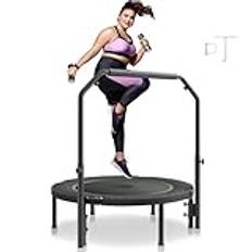 VEVOR Mini Hopfällbar Fitness Trampolin 1027 mm Trampolin Maximal belastning 150 kg Sport Trampolin Garden Trampolin med Höjdjusterbart handtag i 4 nivåer och 32 fjädrar