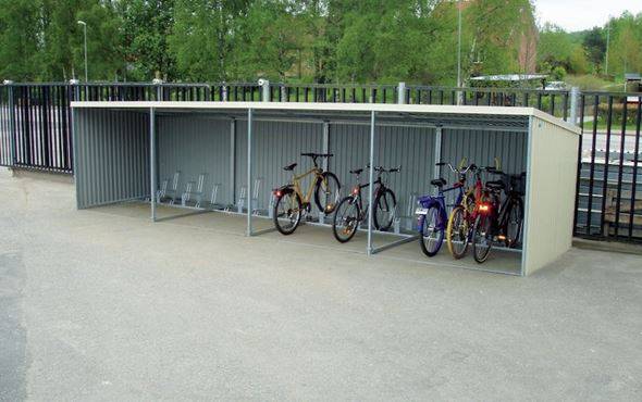 Cykelskjul Verena, med 25 platser, längd 10100 mm