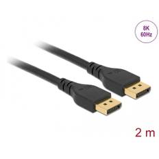 Delock DisplayPort-kabel 8K 60 Hz 2m DP 8K-certificeret uden lås