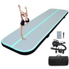 Airtrack, gymnastikmatta 3/4/5/6 m, uppblåsbar tumblingmatta med pump, träningsmatta, fitnessmatta, yogamatta för hemmet, utomhus