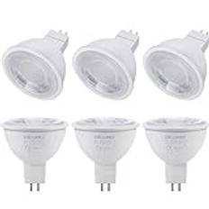 DiCUNO GU5.3 MR16 5W LED-glödlampa, icke-dimbar spotlight, 50 W halogen ekvivalent, 500 LM, varm vit 2700 K, AC/DC 12 V, 38° strålvinkel, 6 paket