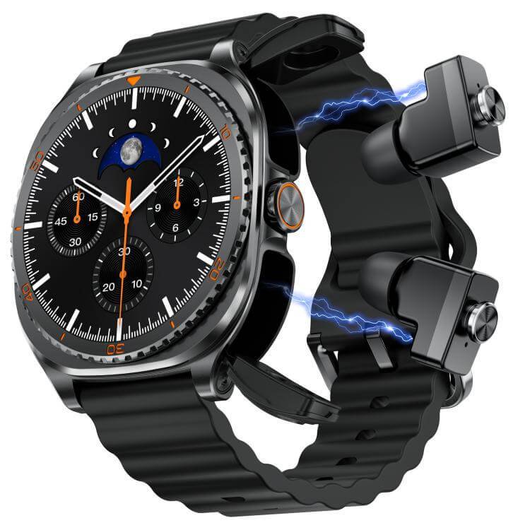1.53 inch Display 2 in 1 Smart Sports Watch - Black