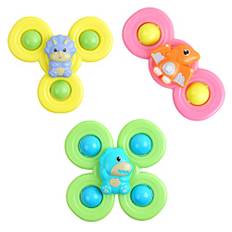 Vicloon Sugkopp Spinner Leksaker, 3st Simple Dimple Fidget Toys Baby Bad Spinner Leksak Sensoriska leksaker för småbarn Bord Sucker Toy Födelsedagspresenter till baby 18 månader upp