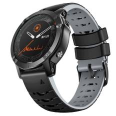 Garmin Fenix 7 / Fenix 7 Solar / Fenix 7 Sapphire Solar osv. Silikone urbånd, 22 mm - Sort, Grå