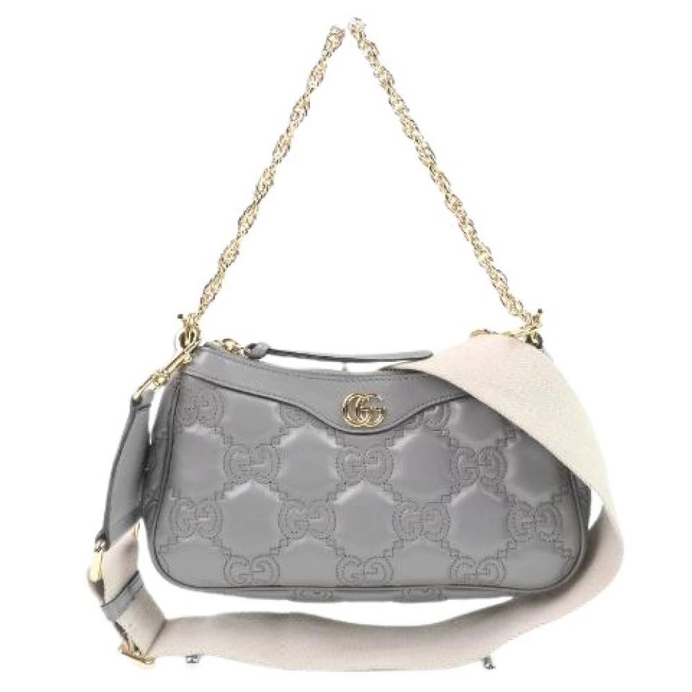 Gucci Vintage Pre-owned Laeder gucci-tasker - Vintage - Dame - Grå - ONE SIZE - Uld