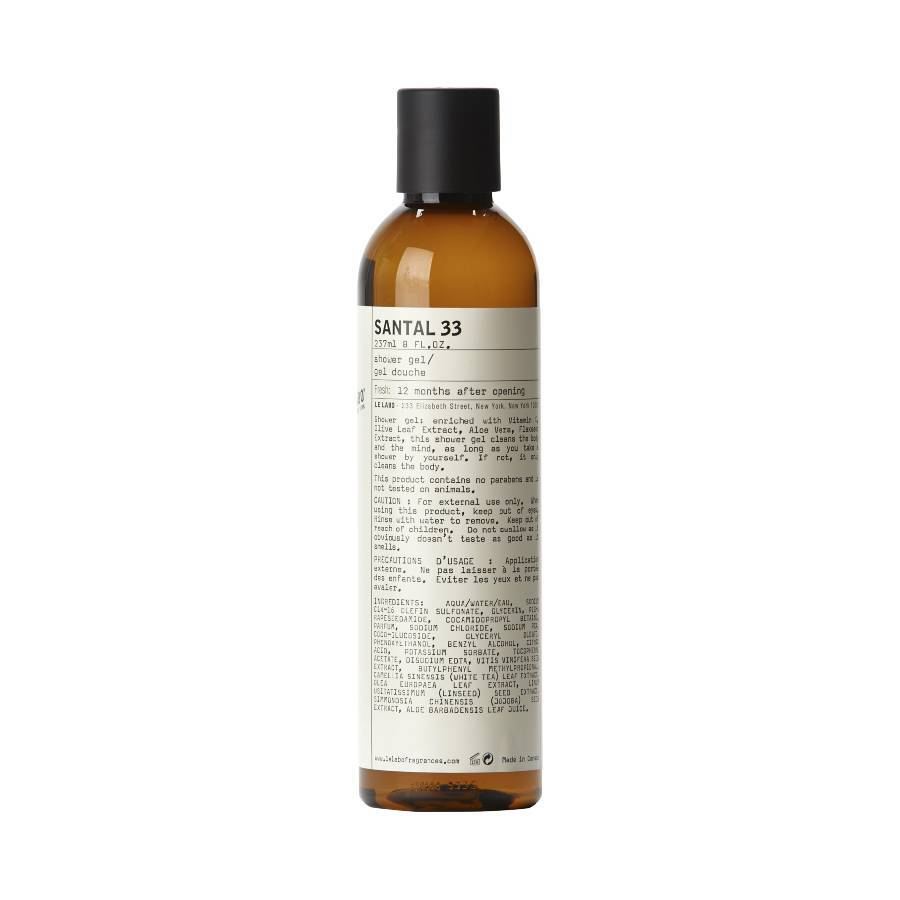 Santal 33, vitamina E, detergente, gel doccia, per tutti i tipi di pelle, 237 ml