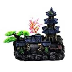 Fish Tank Landscaping Pagoda Landscaping Fish Shrimp Shelter Resin Craft Aquarium Setting Set