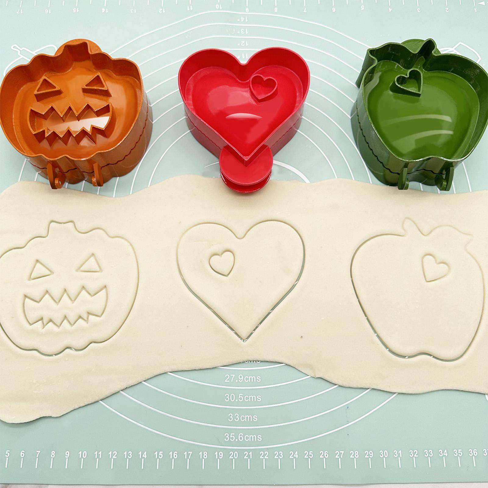 3 st Minipajform för Halloweenbakning Pumpa Hjärta Äpple Form Fickform
