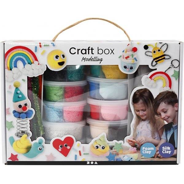 Foam Clay® och Silk Clay® i tema-ask - mixade färger
