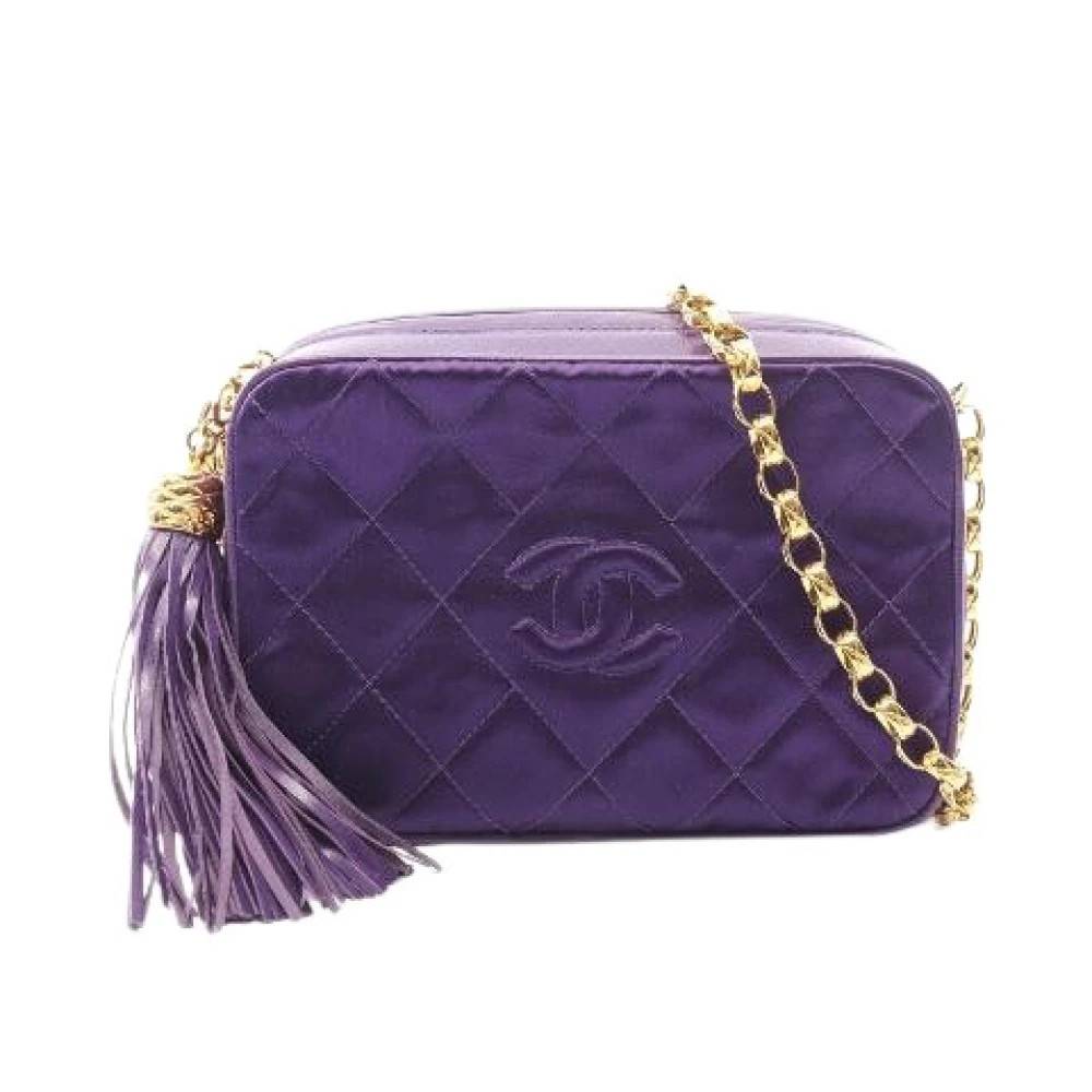 Chanel Vintage Pre-owned Matelasse Fabric Skuldertaske - Vintage - Dame - Lilla - ONE SIZE - Uld
