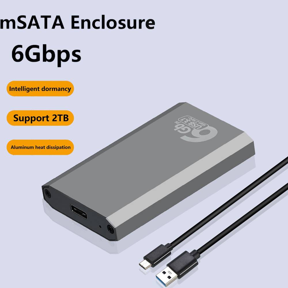 mSATA To USB 3.1 SSD Enclosure External HDD Hard Drive Disk Box Gen2 10Gbps Storage Case Adapter for PC Accessories
