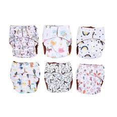 6pcs Baby Washable Diapers Skin Friendly Washable Reusable Adjustable Size Good Absorption Cloth