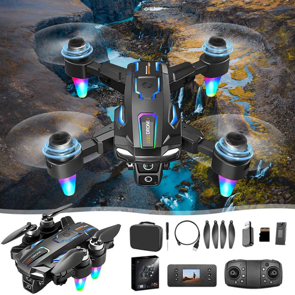 Sammenklappelig 4K-drone med HD-dualkamera, trykhøjdehold og bærbar quadcopter til professionel fotografering