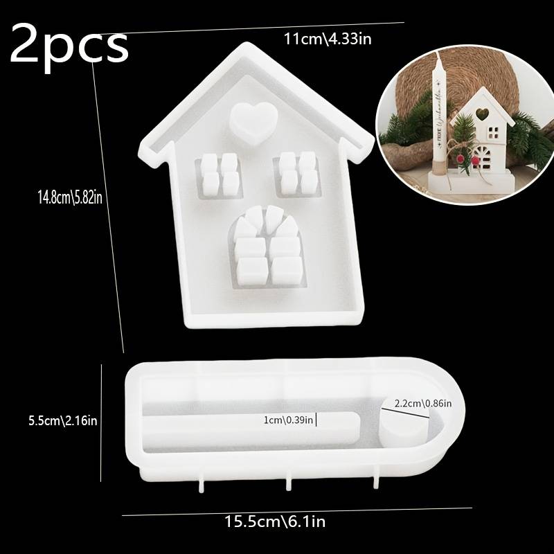 2pcs Of Resin Silicone Molds - Christmas -style Candle Holder Silicone Molds, Cement Plaster Candle Holder Molds, Resin Concrete Molds For Home Decoration