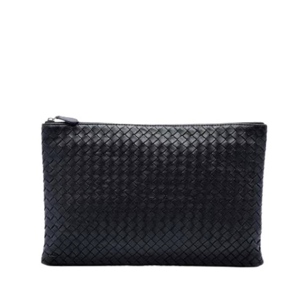 Bottega Veneta Vintage Pre-owned Vævet Læder Clutch - Vintage - Dame - Sort - ONE SIZE - Læder