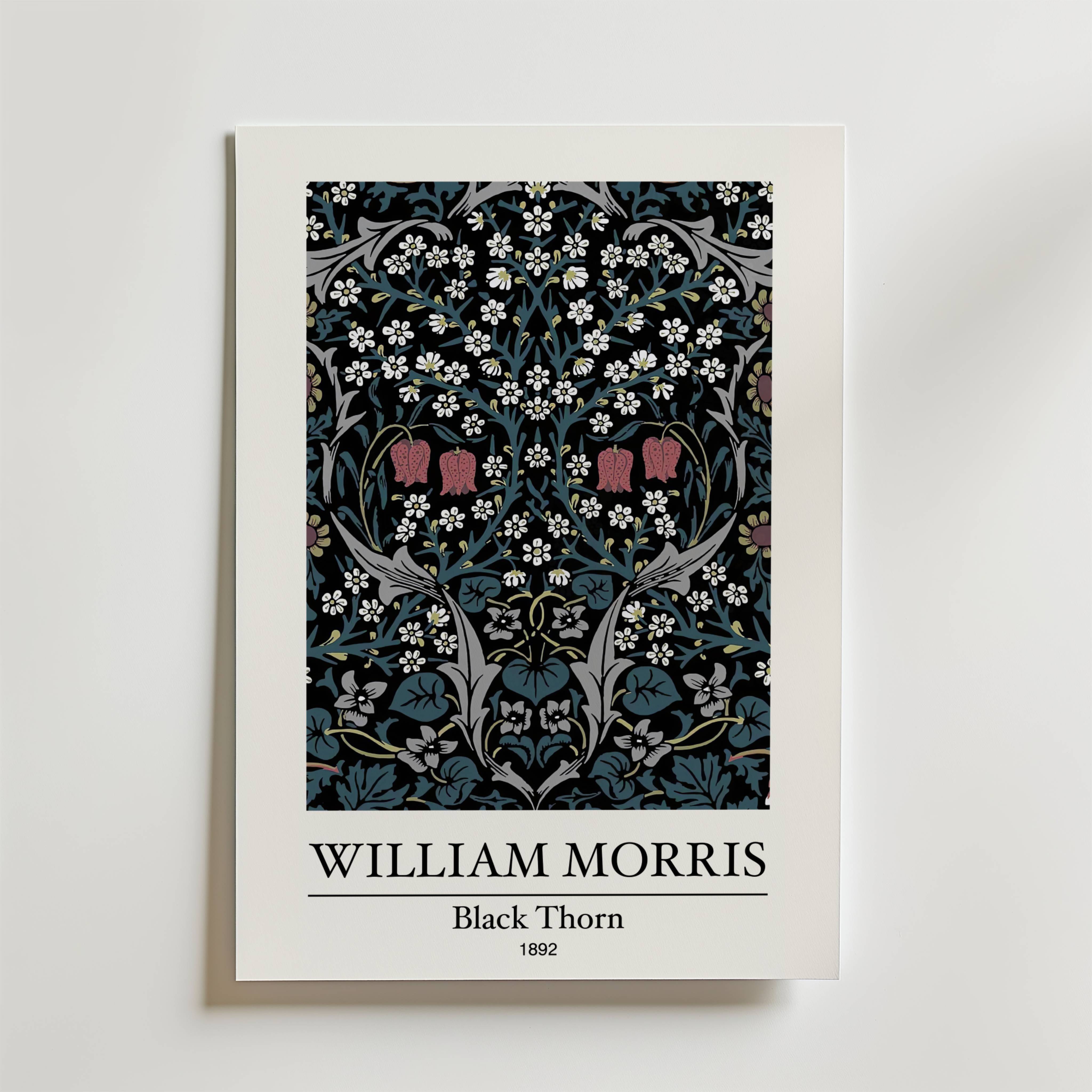 William Morris Black Thorn Poster - Premium Canvas 50x70 cm