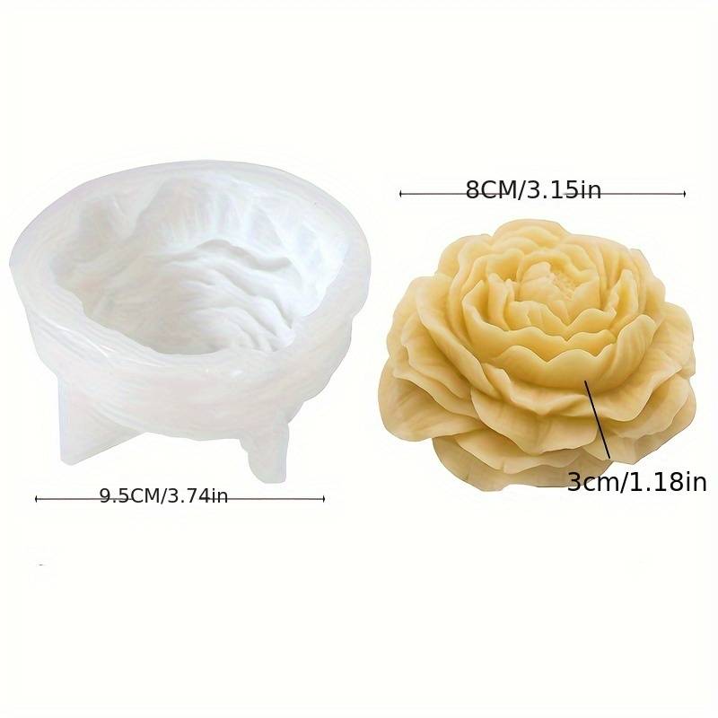 3d Peony Silicone Candle Molds, Aromatic Plaster Soap Resin Flower Molds, Birthday Gifts, Wedding Souvenirs, And Home Decor Molds.