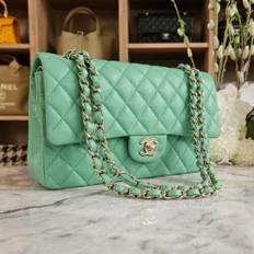 Chanel 21P Medium Classic, Caviar, Grøn LGHW