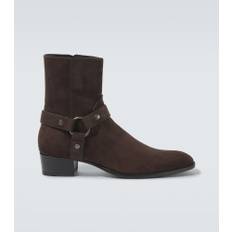 Saint Laurent Wyatt Harness suede ankle boots