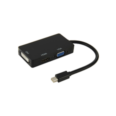 Mini Displayport til HDMI / DVI / VGA - Adapter - Sort