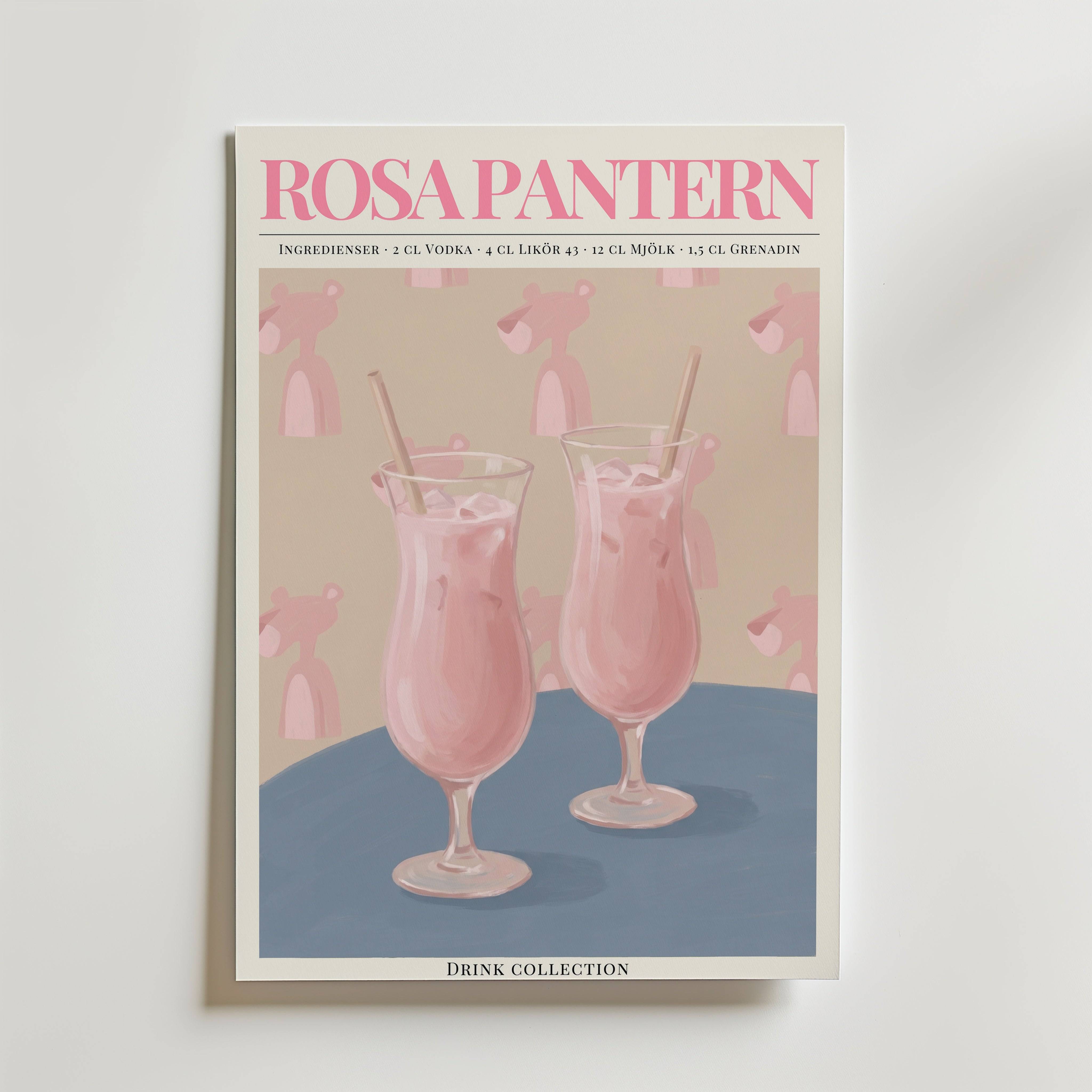 Rosa Pantern Poster - Fine Art Poster 70x100 cm