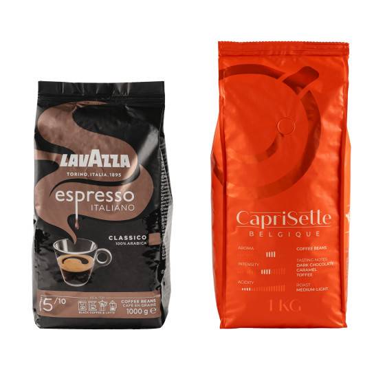 Coffee beans set Lavazza Espresso Italiano Classico + Caprisette Belgique, 2 kg