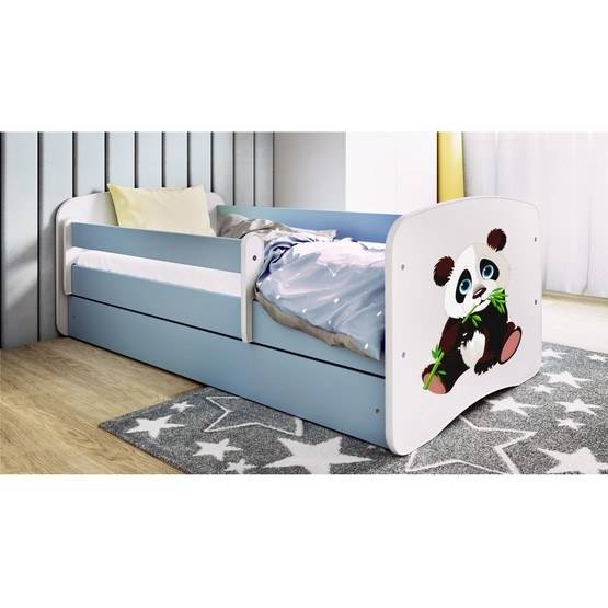 Kocot Kids Barnsäng - Babydreams Blå Med Madrass - Panda 2 160x80 Cm