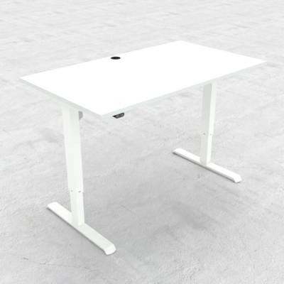 Compact hæve-sænkebord, 140x80 cm, Hvid/hvid