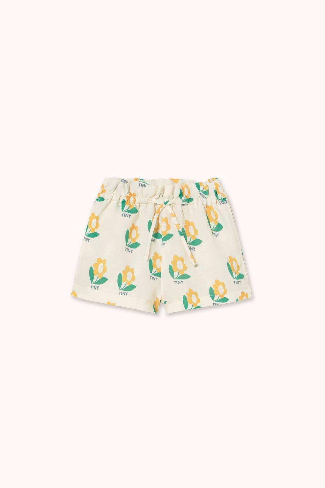 Tinycottons Tiny Flower Kort I Hør Off-white Off-White 4 Y Hvid 4 år Piger