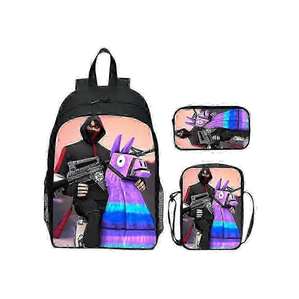 (only backpack, Clear) 3Pcs FORNITE Backpacks 3D Print Custom School Bags for Boys Girls Kids Students Children Mochilas Satchel