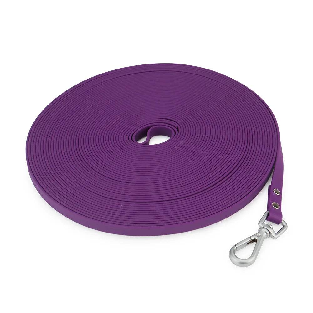 Waterproof PVC Long Dog Leash – Easy Clean Training Lead 1.5m to 20m - plum / L 4.9m (L 4.9m)